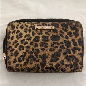 Stella & Dot Animal Print Clutch in Black and Brown